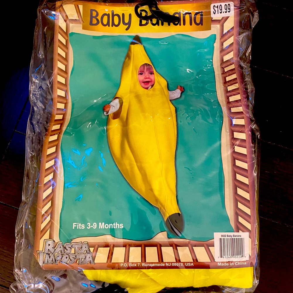 Banana costume for baby, SZ 3-9months
